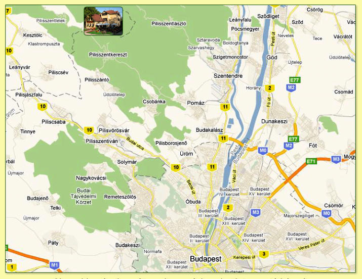 Platán panzió: Google térkép