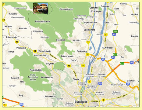 Platán panzió: Google térkép